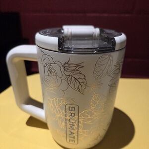BrüMate White Floral Insulated Mug